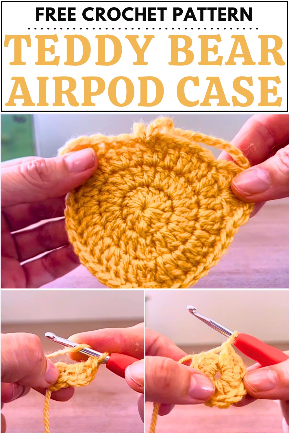 Crochet Teddy Bear Airpod Case Pattern
