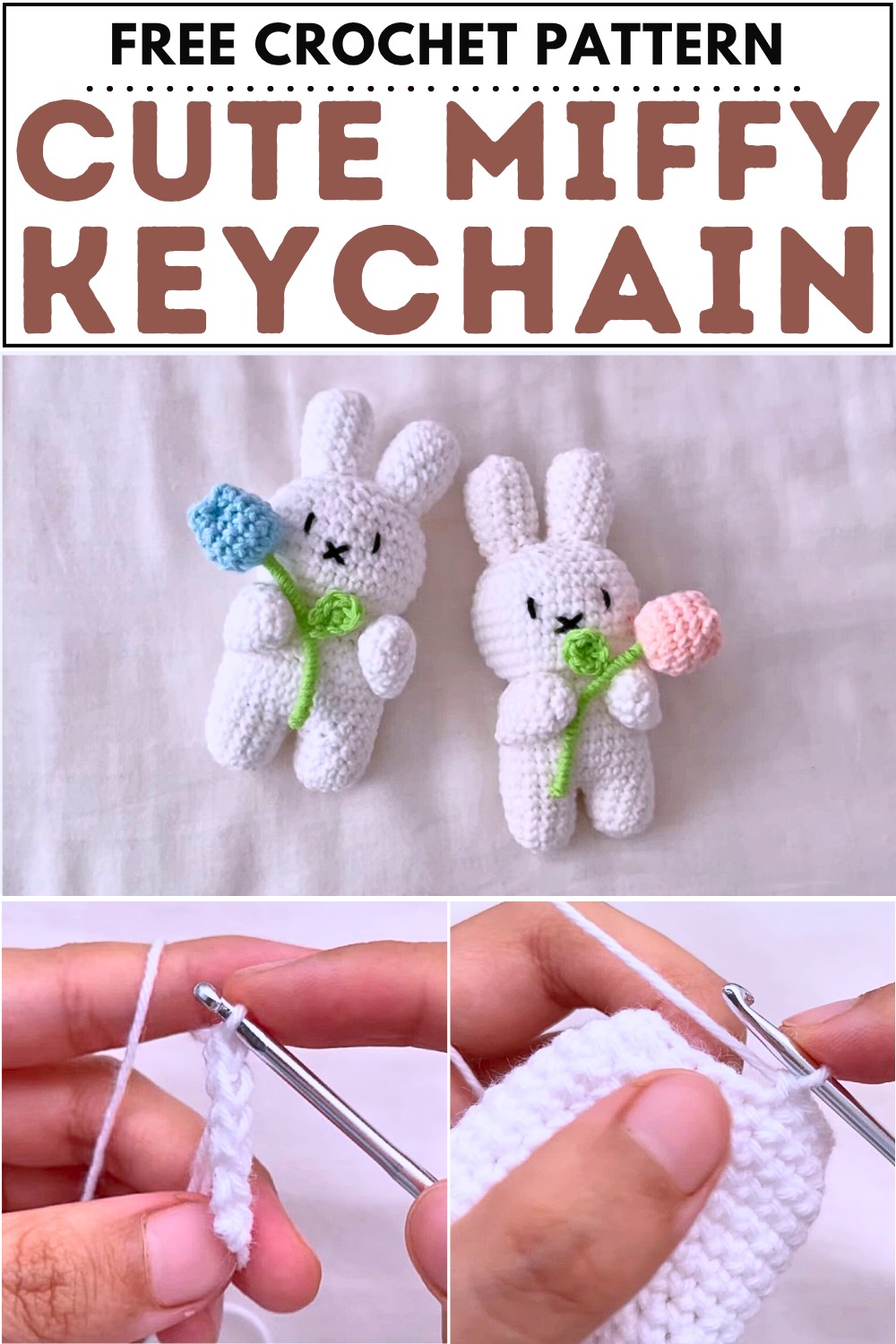 Cute Crochet Miffy Keychain Pattern