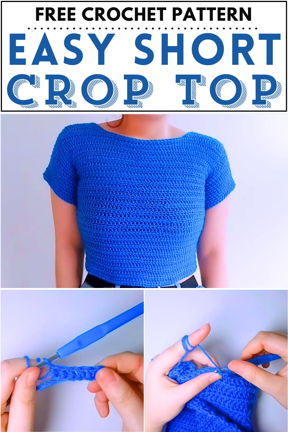 Easy Crochet Short Sleeve Crop Top Pattern
