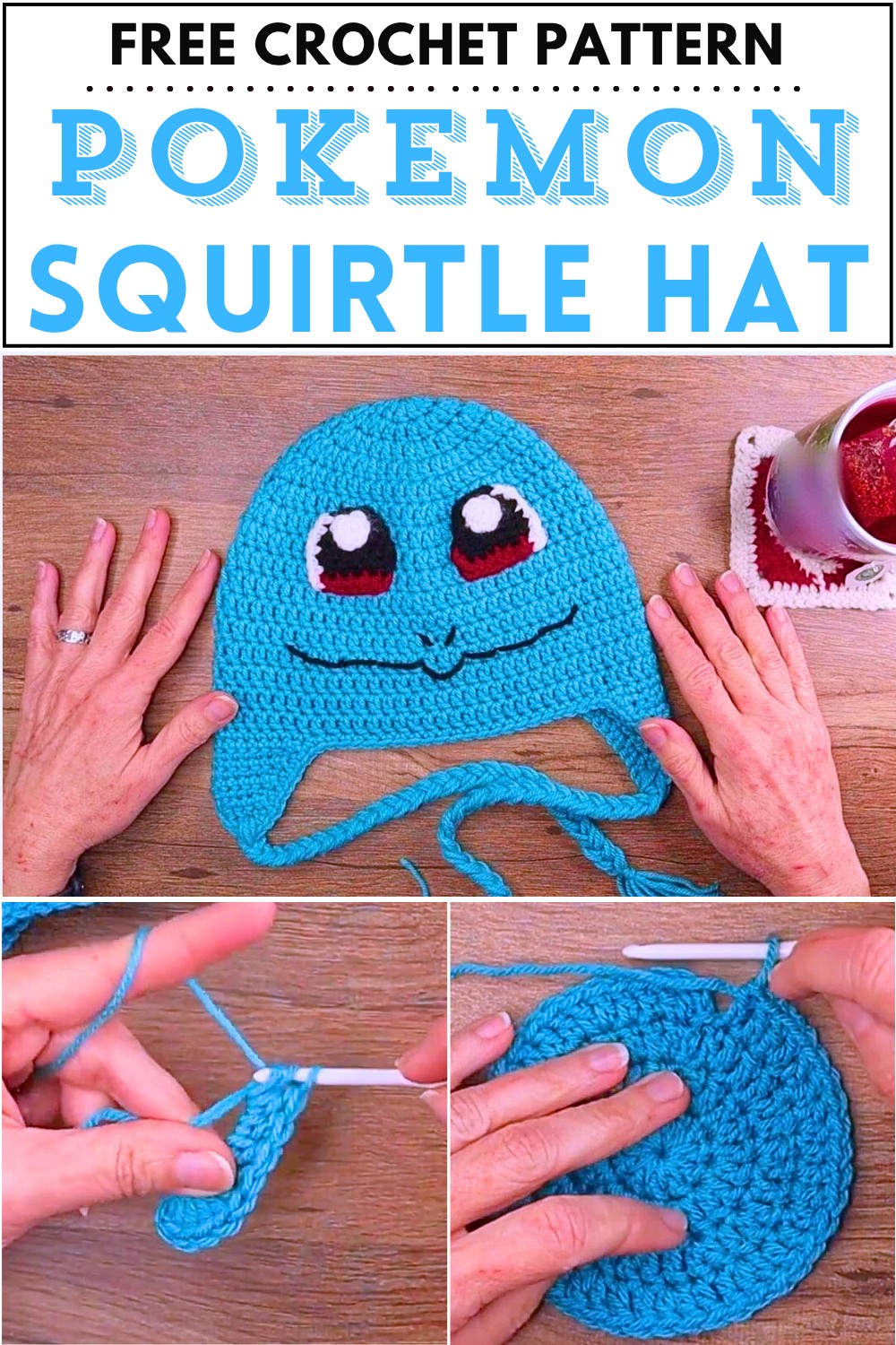 Pokemon Crochet Squirtle Hat Pattern