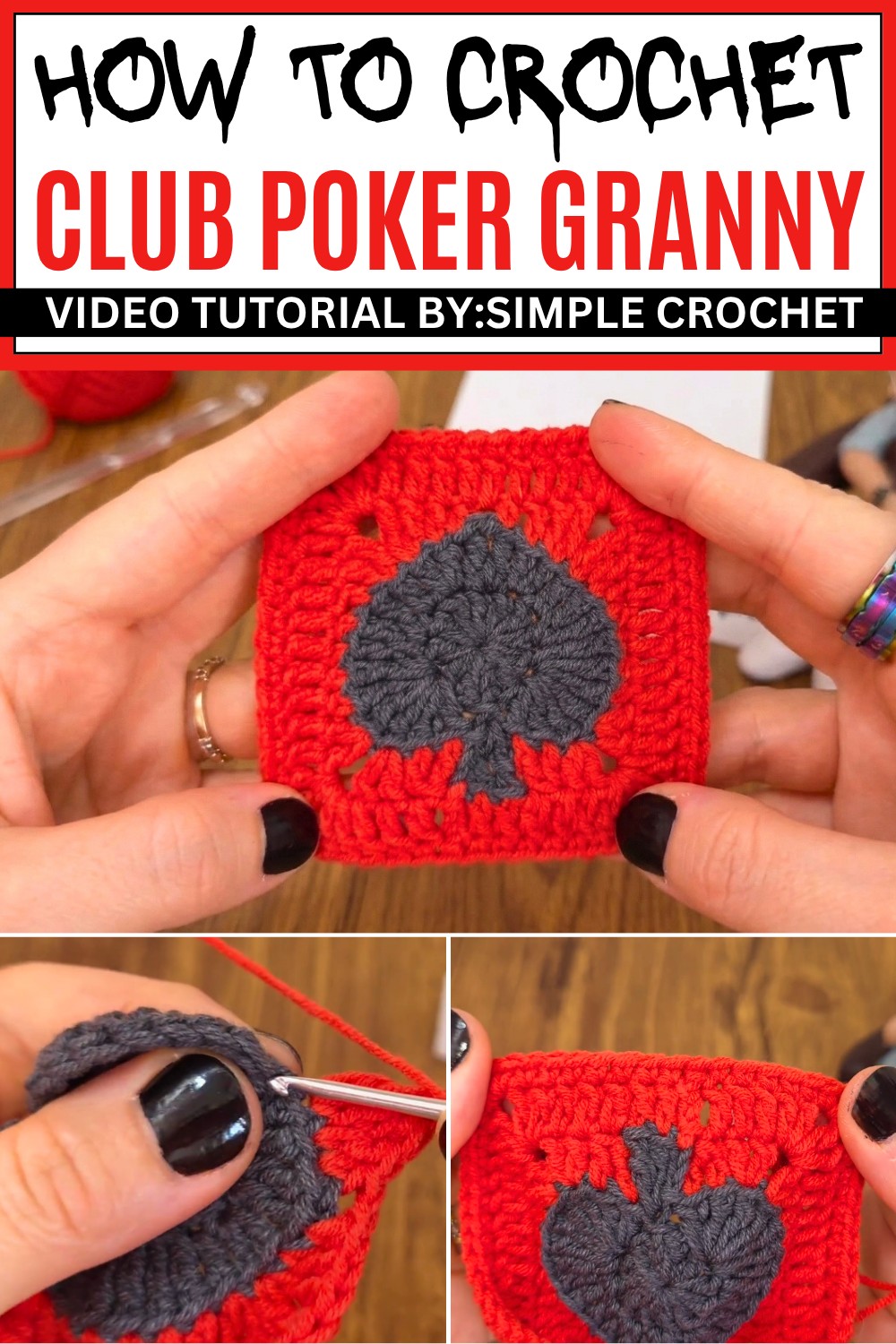 Crochet Club Poker Granny Pattern
