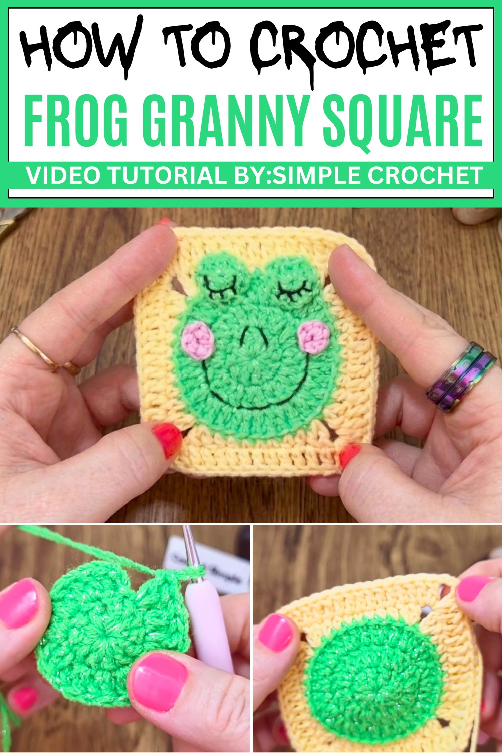 Crochet Frog Granny Square Pattern