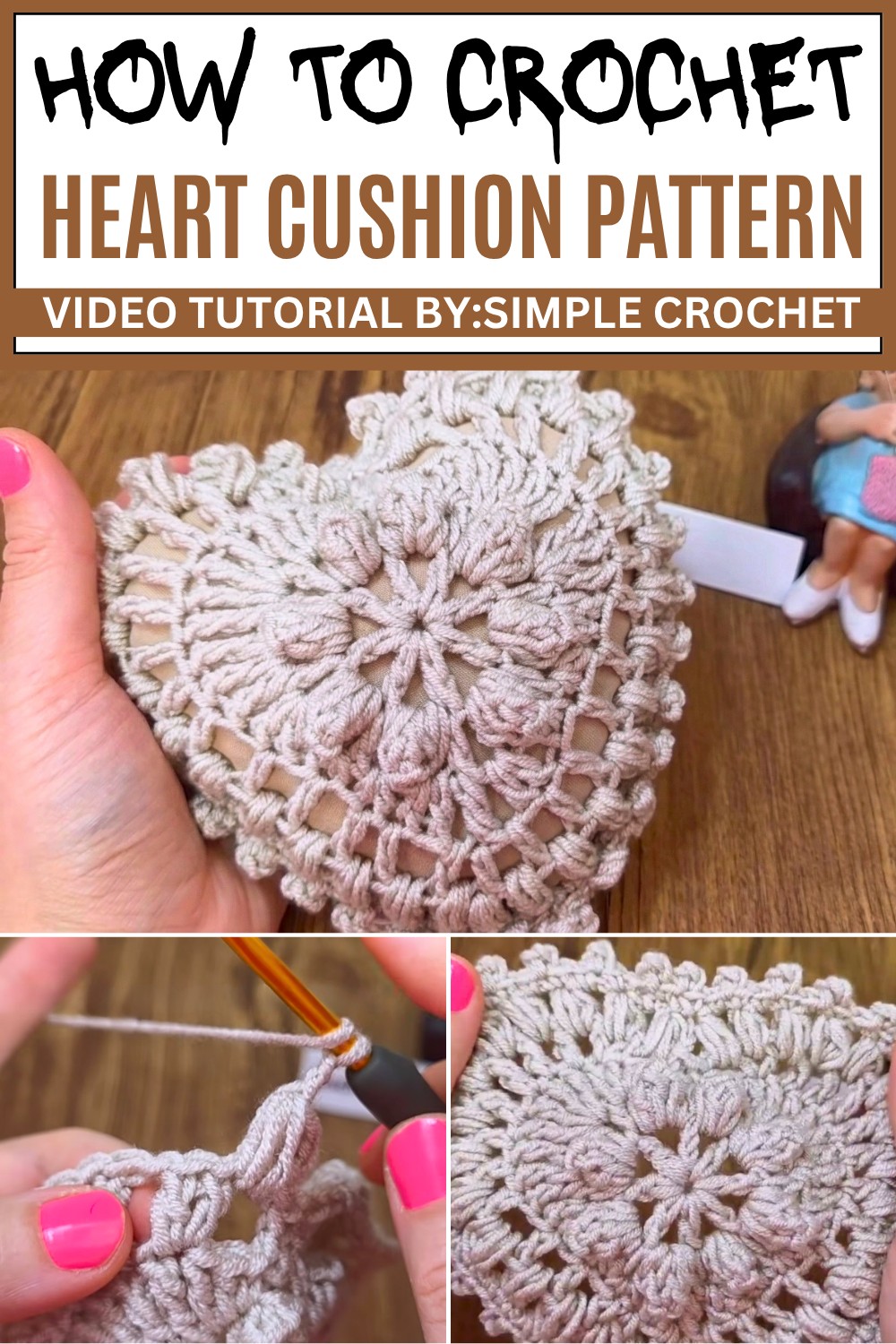 Crochet Heart Cushion Pattern