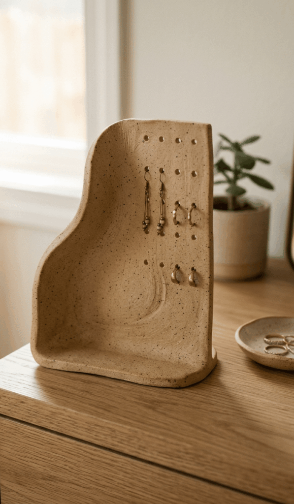 Abstract Sculptural Clay Earring Holder