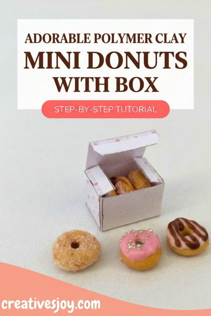 Adorable Polymer Clay Mini Donuts With Box