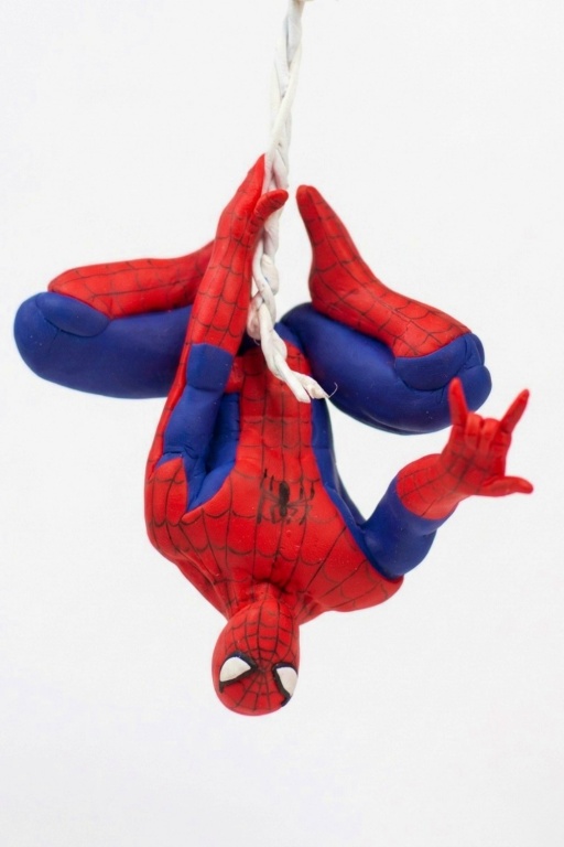 DIY Hanging Spider-Man Clay Sculpture with Detailed Instructions