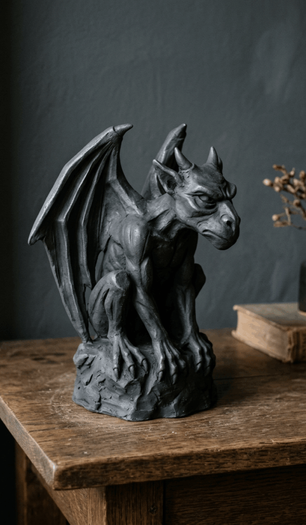 Black Gothic Clay Gargoyle Decor