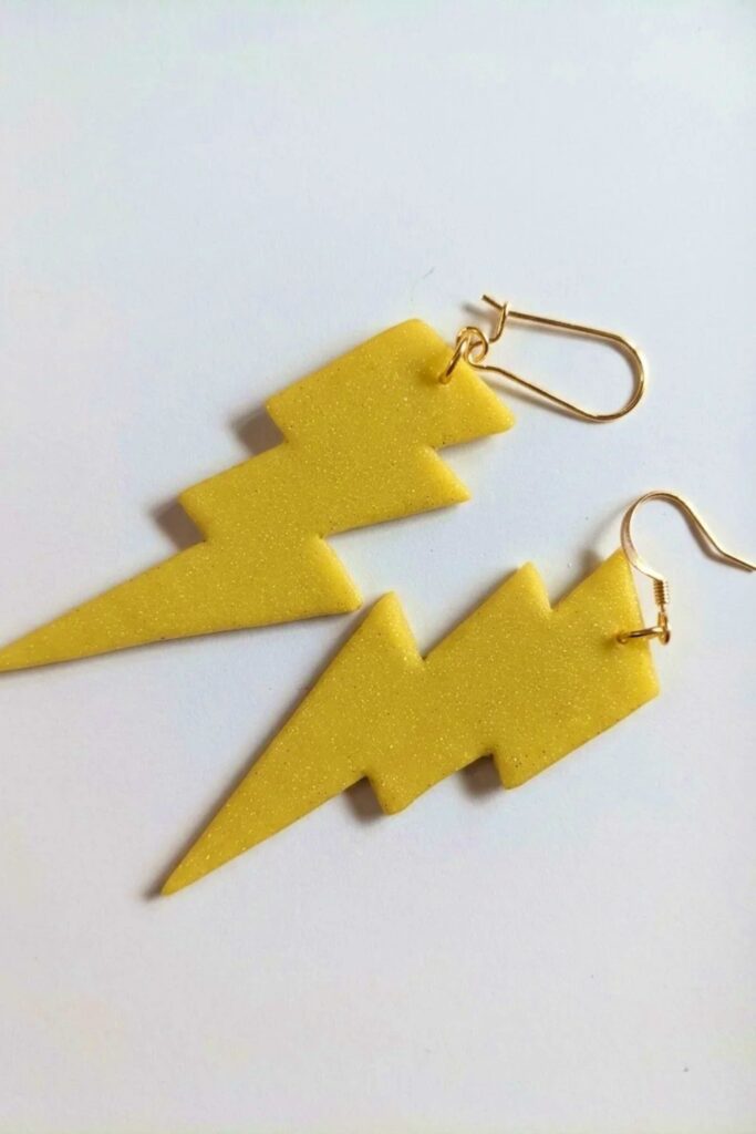 Bold Lightning Bolt Clay Jewelry Final Image