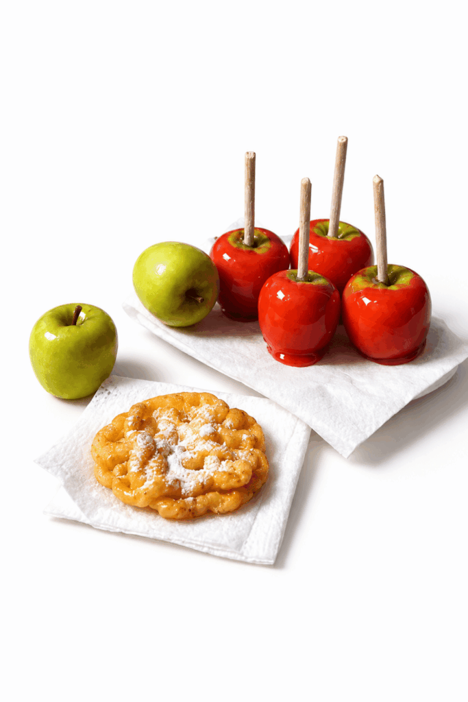 Candy Apple and Funnel Cake Polymer Clay Final Image