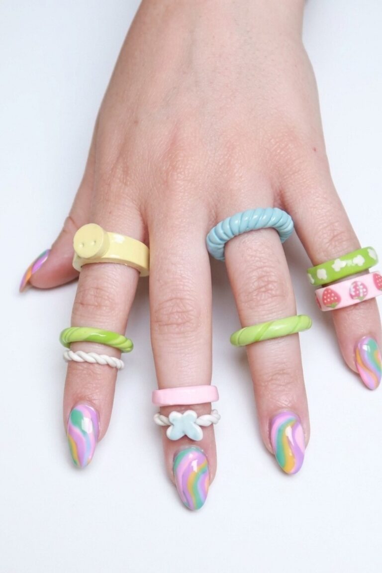 Chunky Polymer Clay Rings Final Image