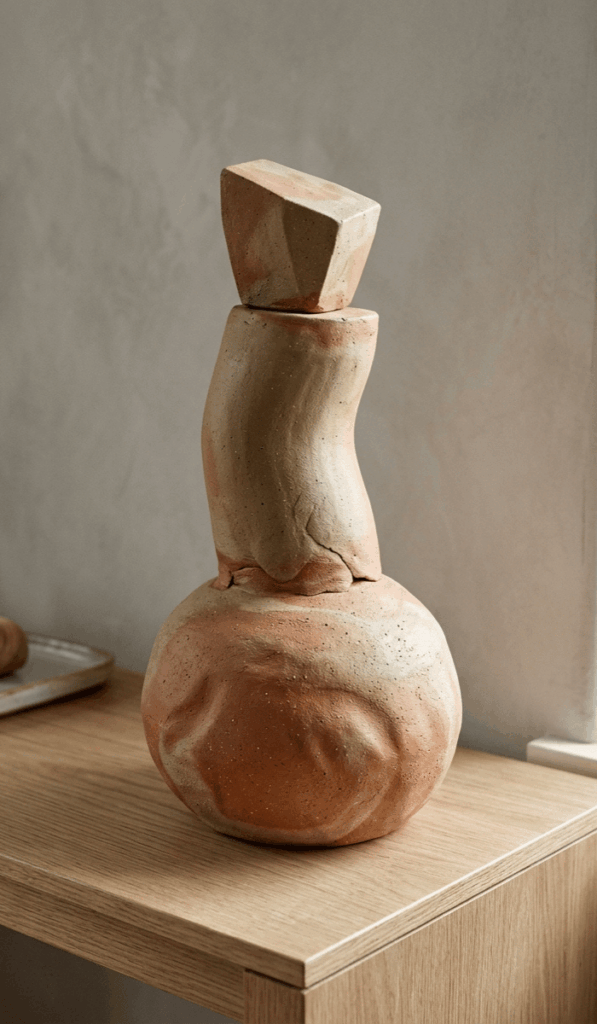 Contemporary Clay Totem Sculpture Ideas