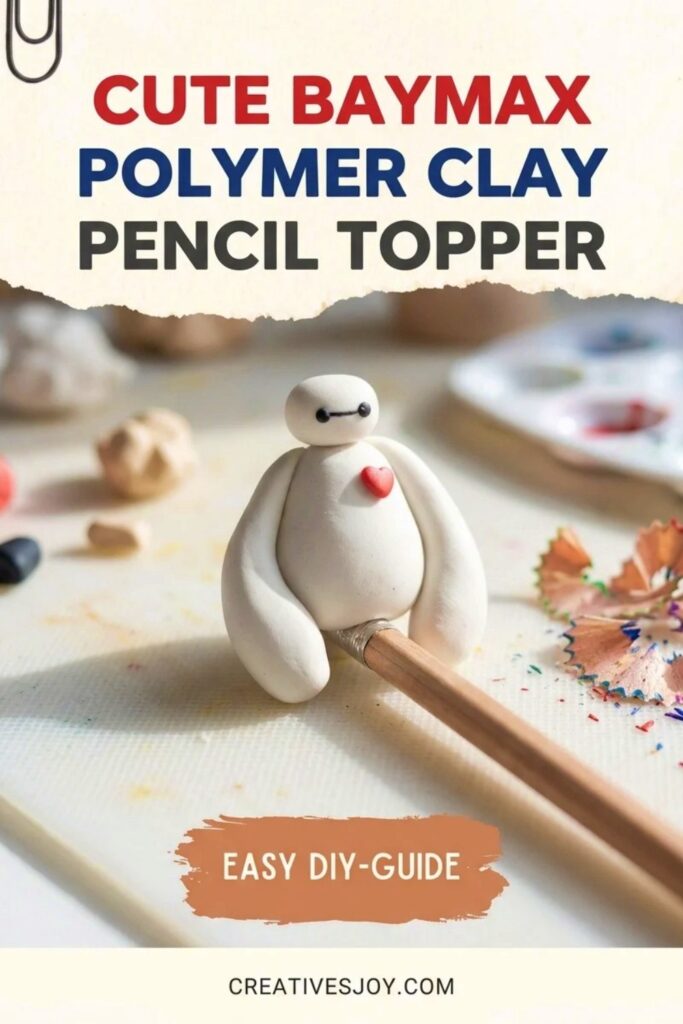 Cute Baymax Polymer Clay Pencil Topper