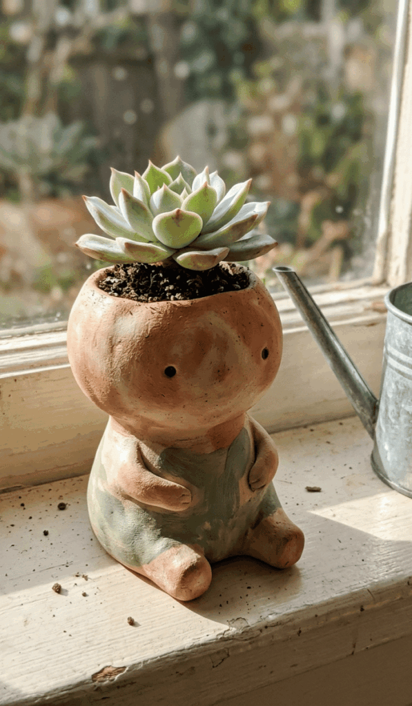 Cute Clay People Planter Ideas