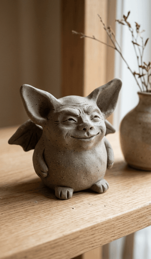Cute Creepy Clay Gargoyle Home Decor