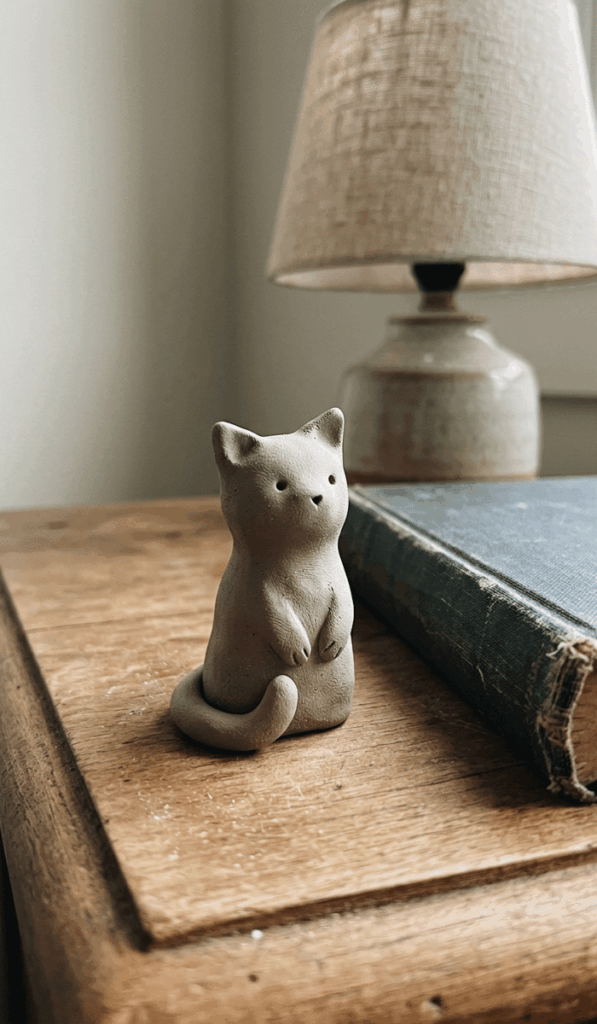 Cute Handmade Air Dry Clay Cat