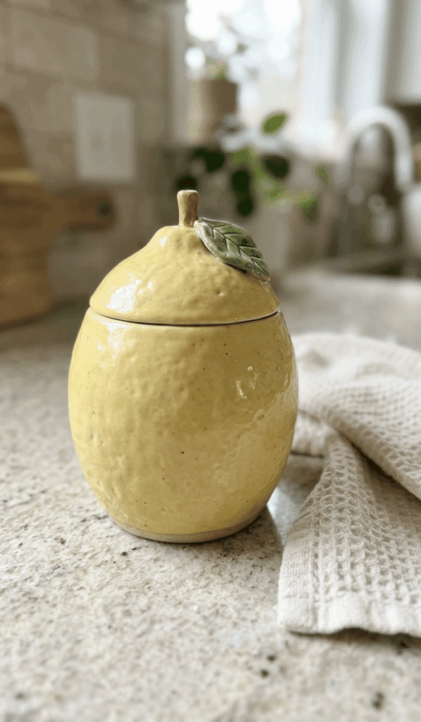 Cute Lemon-Shaped Clay Container