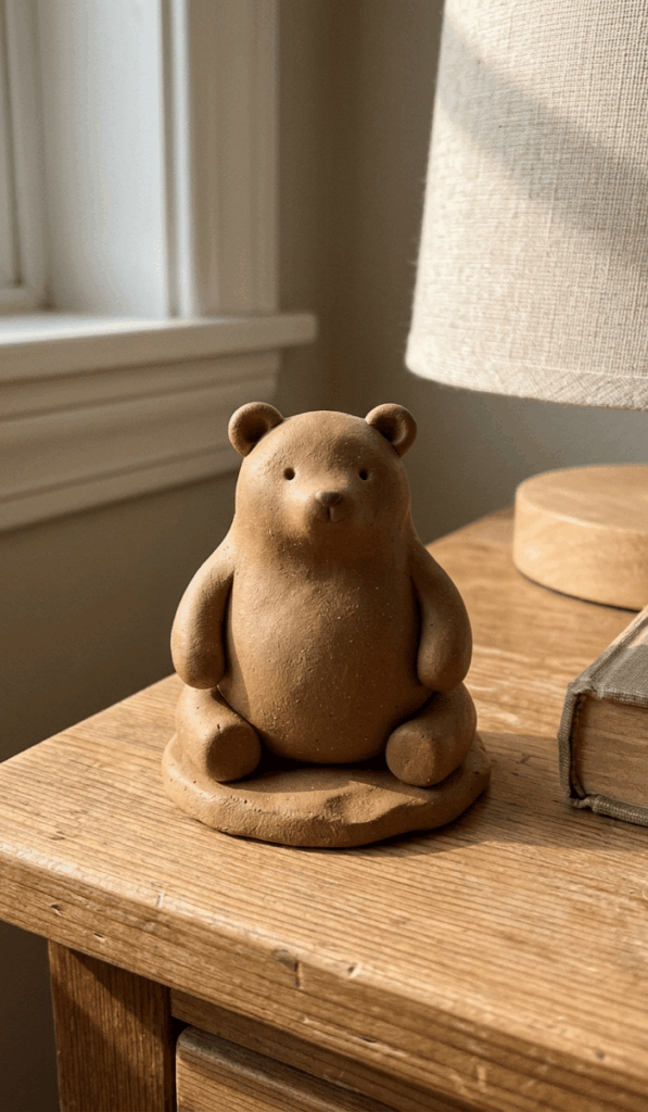 Cute Mini Clay Bear Home Accent