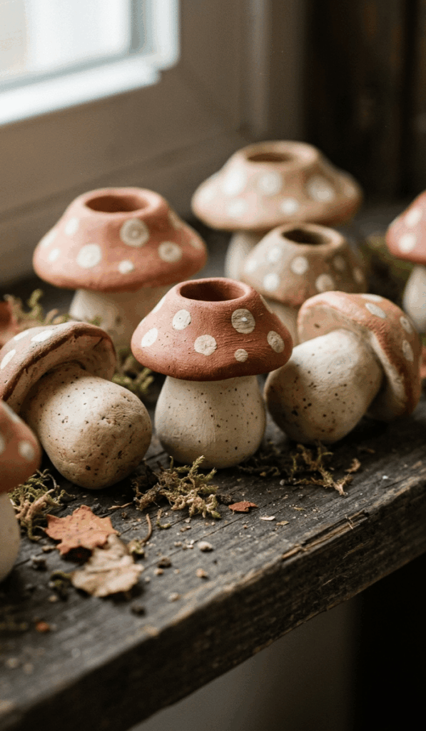 Cute Mini Mushroom Clay Pot Ideas