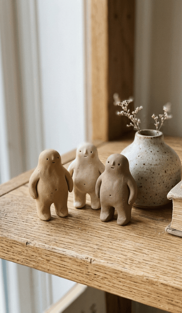Cute Minimalist Clay People Decor