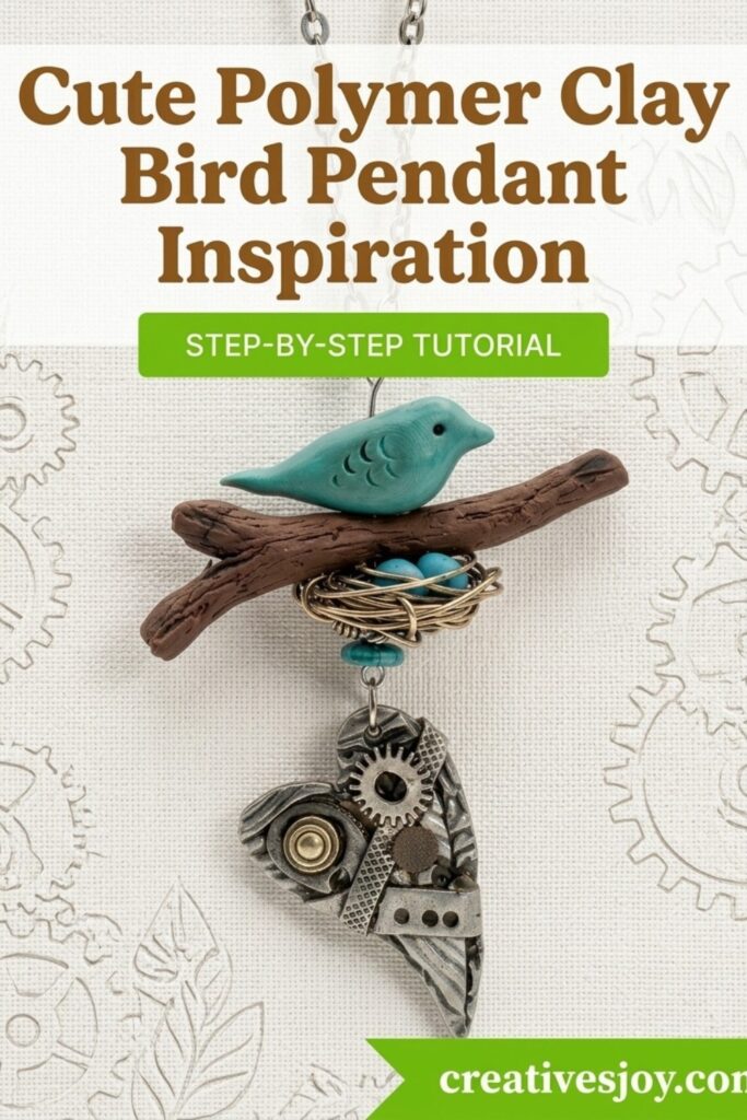 Cute Polymer Clay Bird Pendant Inspiration