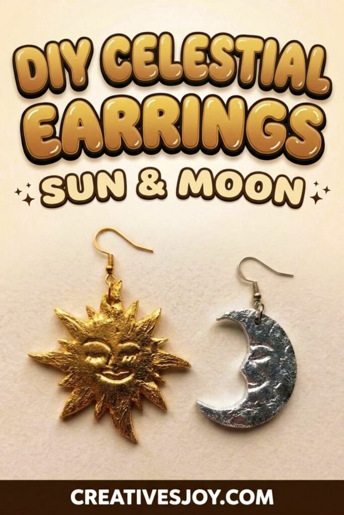 DIY Celestial Sun and Moon Earrings