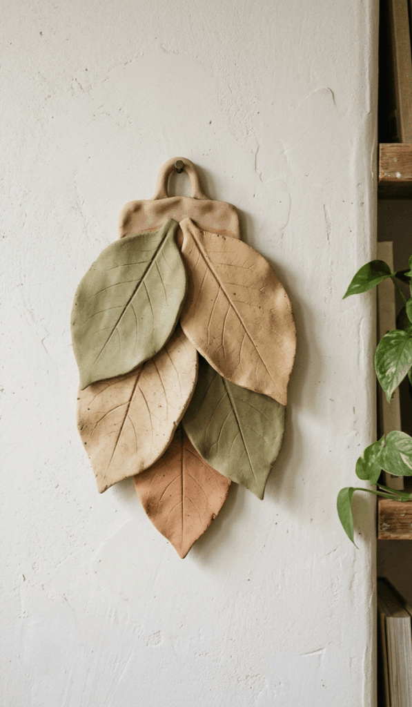 DIY Clay Leaf Wall Hanging