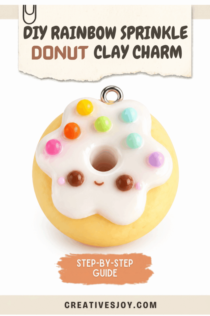 DIY Rainbow Sprinkle Donut Clay Charm