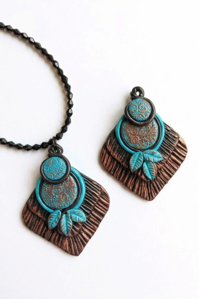 DIY Vintage Polymer Clay Pendant Final Image