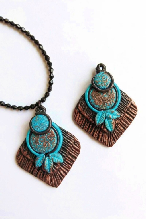 DIY Vintage Polymer Clay Pendant Image