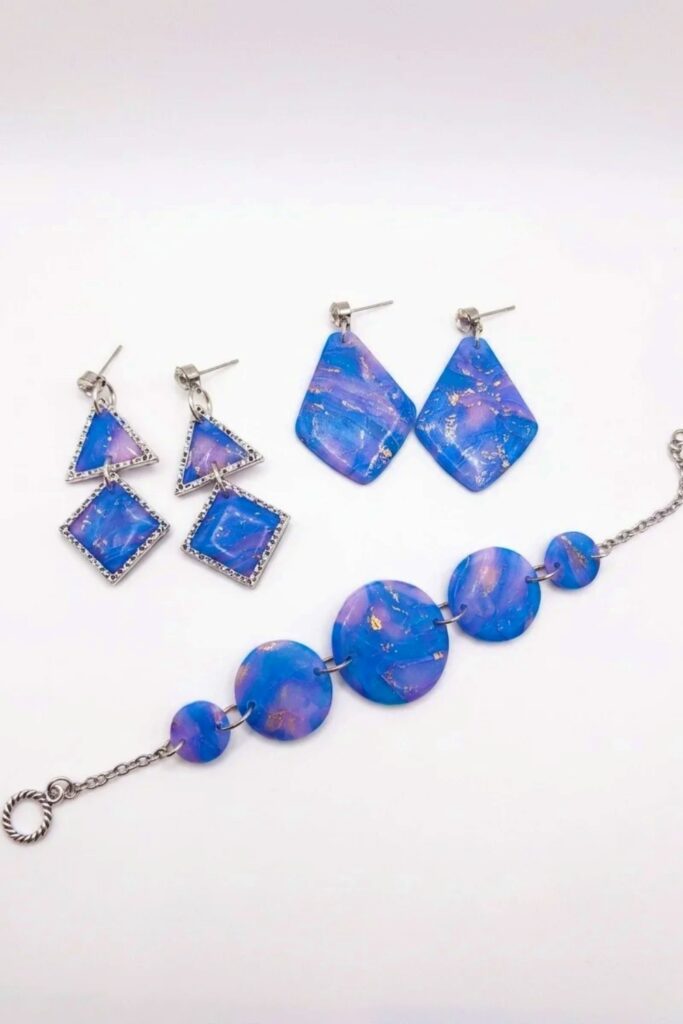 Dreamy Earrings Made with Translucent Clay Final Image