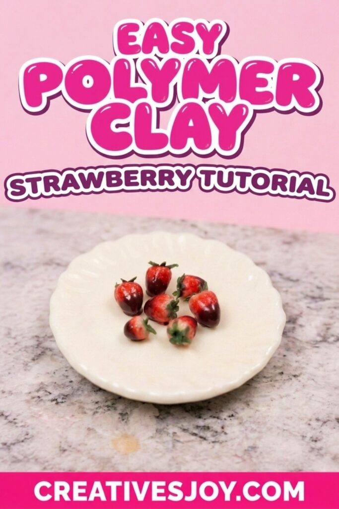 Easy Polymer Clay Strawberry Tutorial