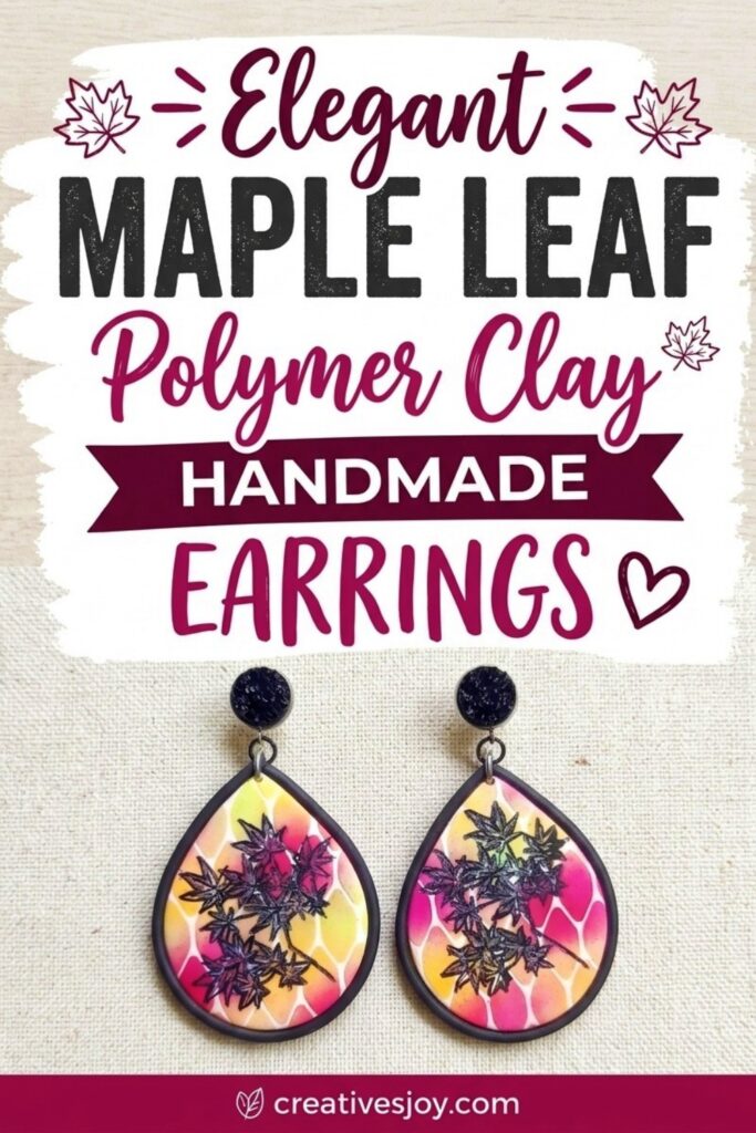 Elegant Maple Leaf Polymer Clay Earrings