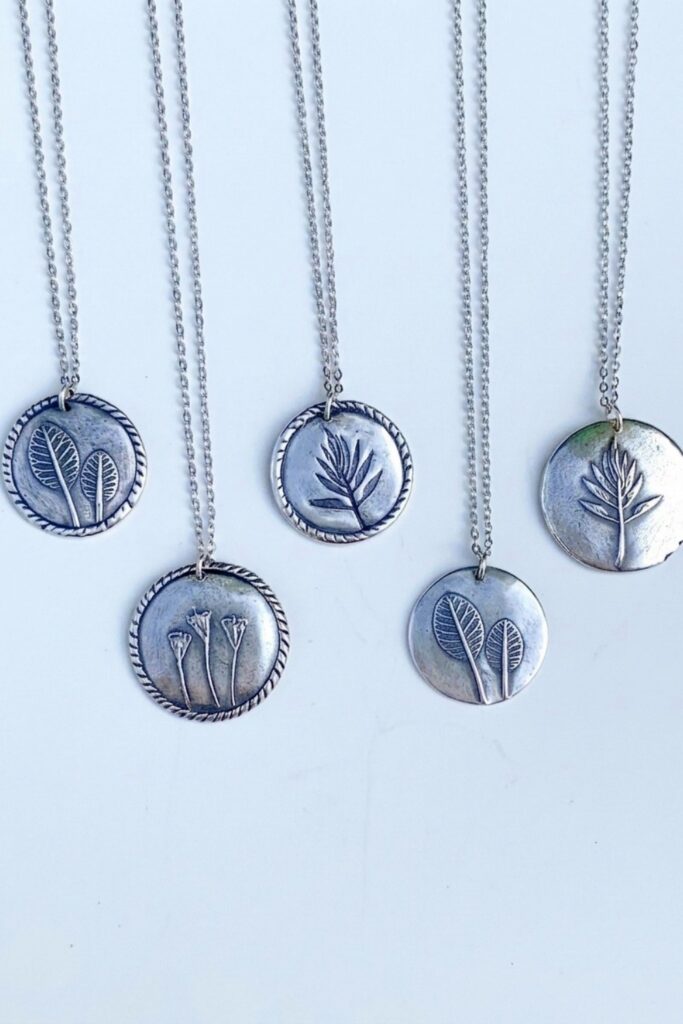 Elegant Silver Clay Plant Pendant Final Image