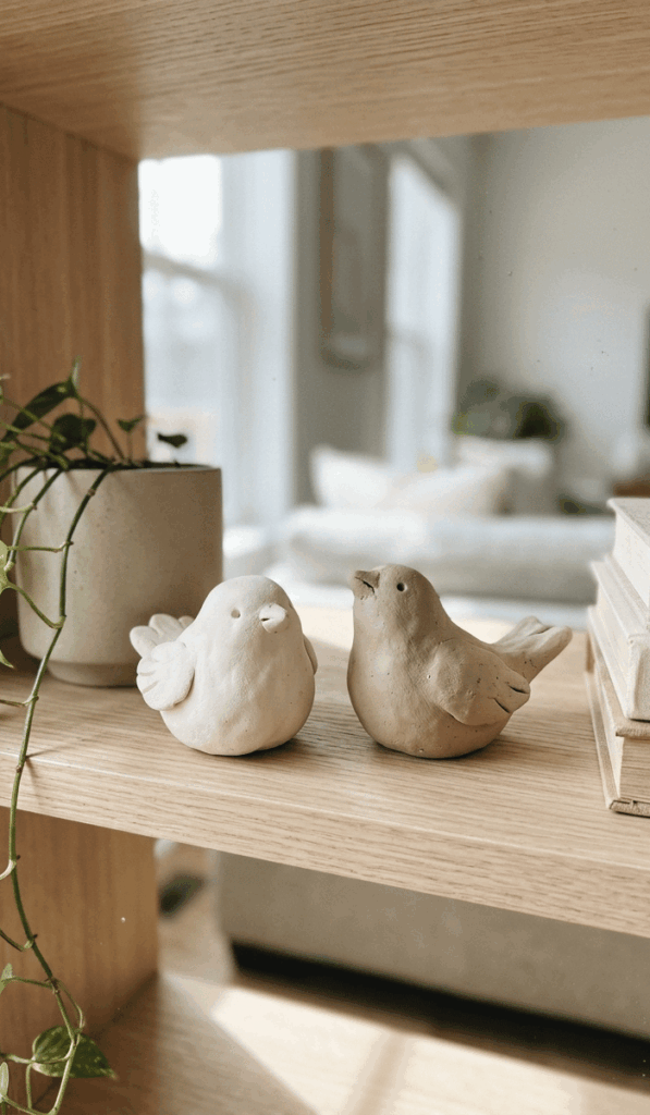 Handmade Air Dry Clay Bird Figurines