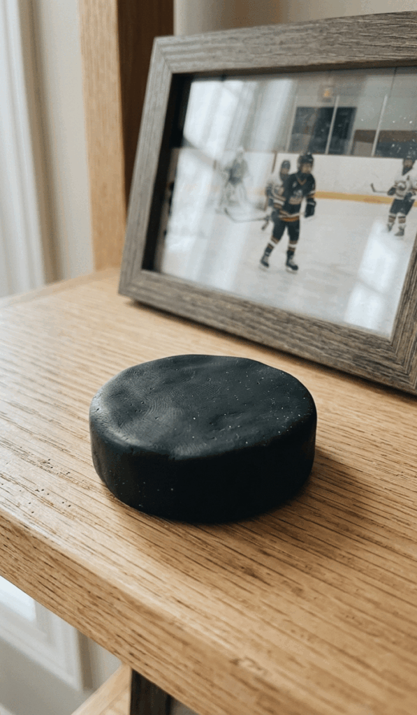 Handmade Polymer Clay Hockey Puck Decor