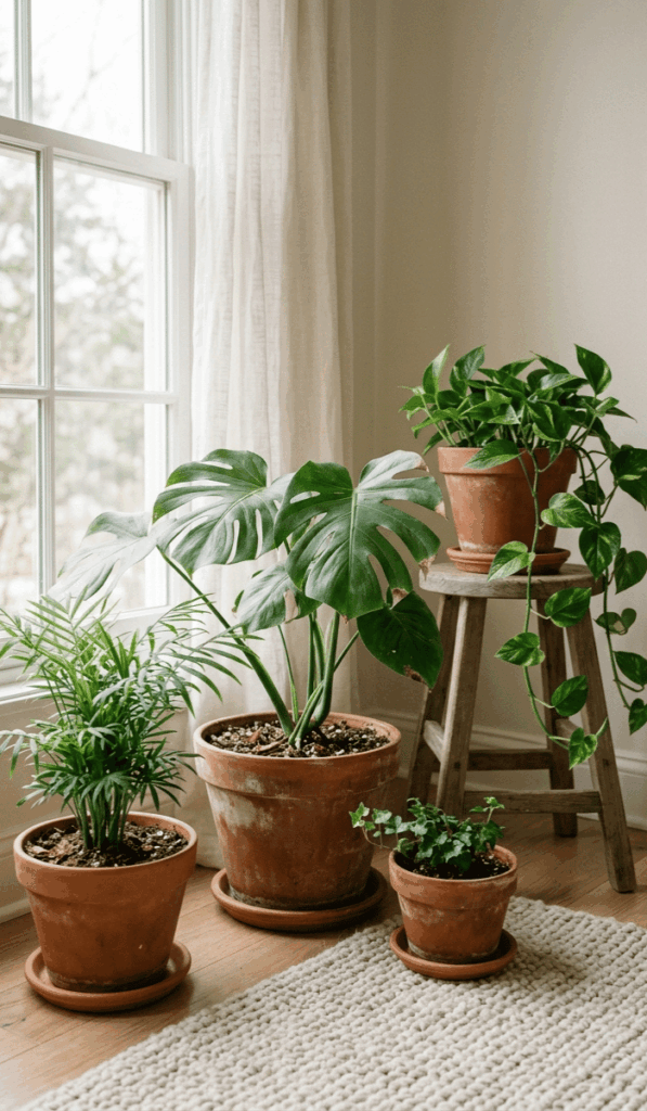 Indoor Clay Pot Garden Corner Ideas