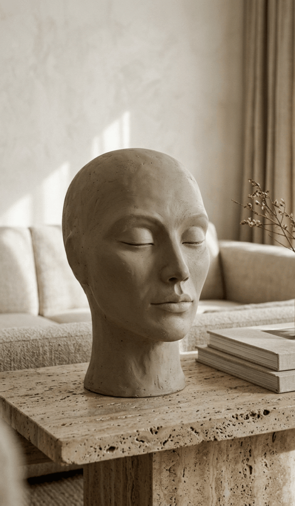 Luxury Modern Clay Head Sculpture