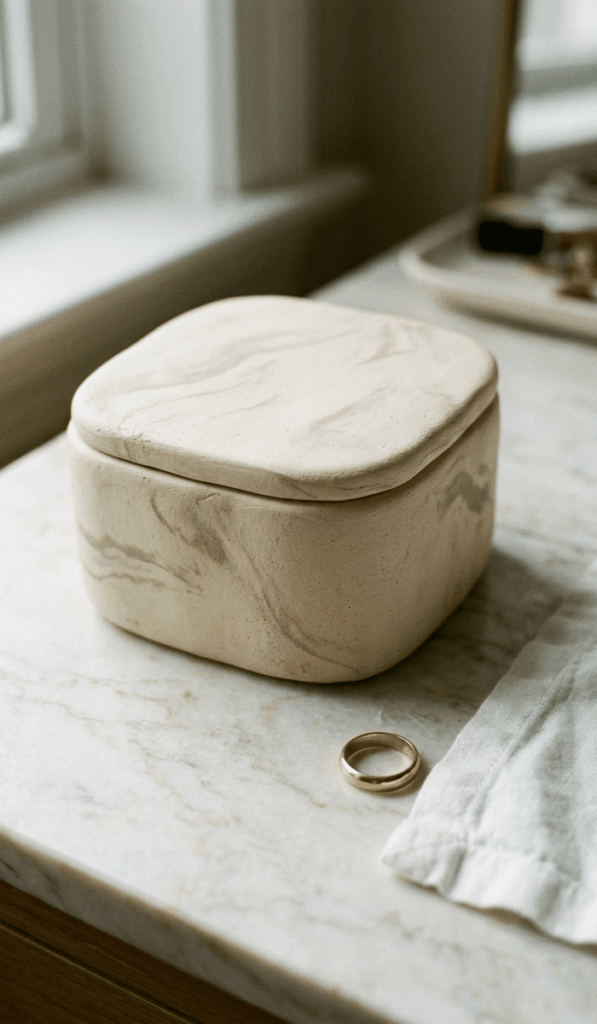 Marble Effect Clay Trinket Box