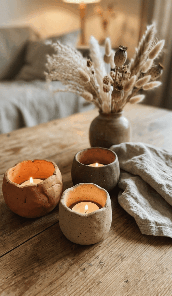 Mini Clay Candle Holders for Cozy Decor