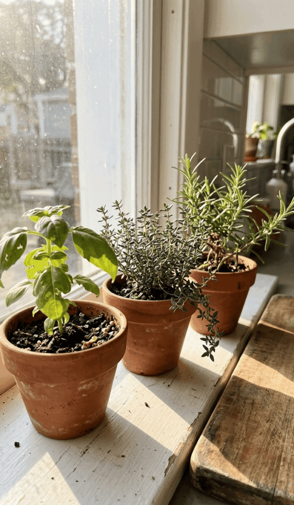 Mini Clay Herb Pots for Kitchen Decor