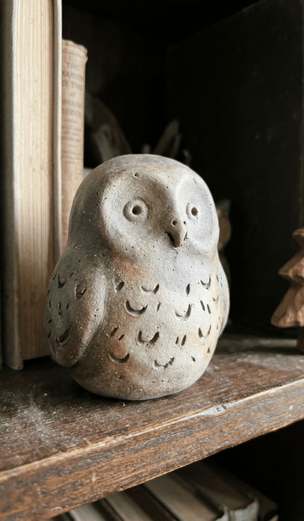 Mini Clay Owl Figurine for Shelves