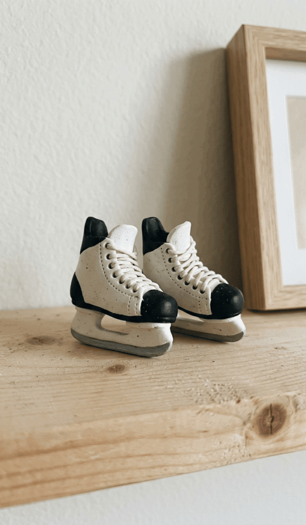Mini Polymer Clay Hockey Skate Decor