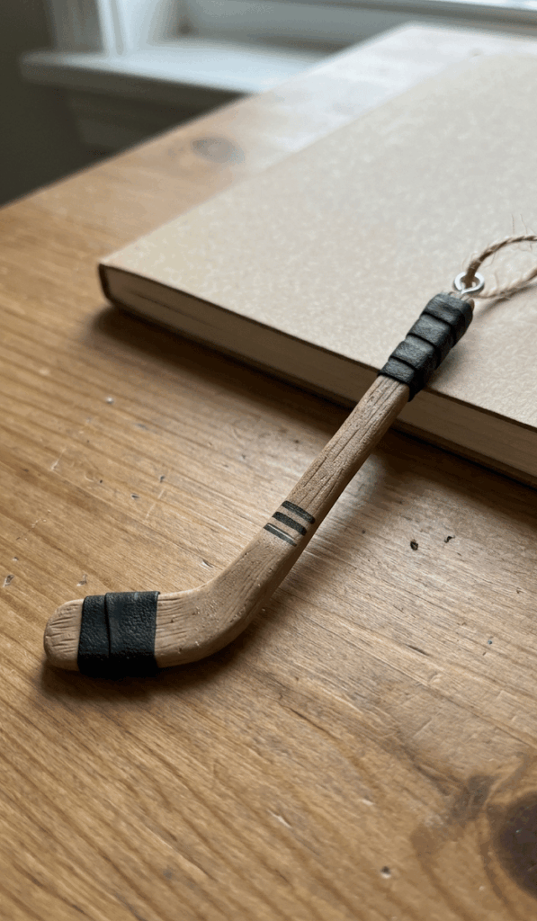 Mini Polymer Clay Hockey Stick Decor