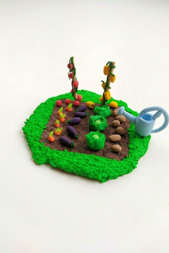 Mini Vegetable Garden Clay Final Image