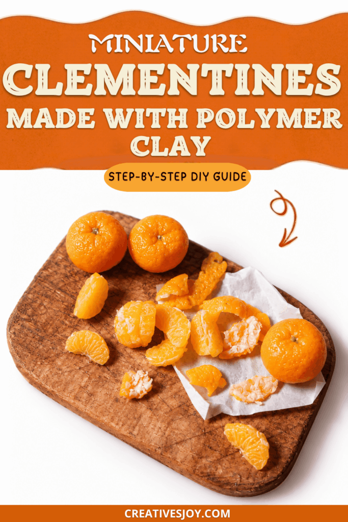 Miniature Clementines Made with Polymer Clay