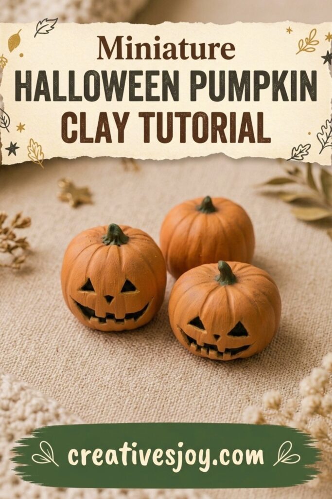 Miniature Halloween Pumpkin Clay Tutorial