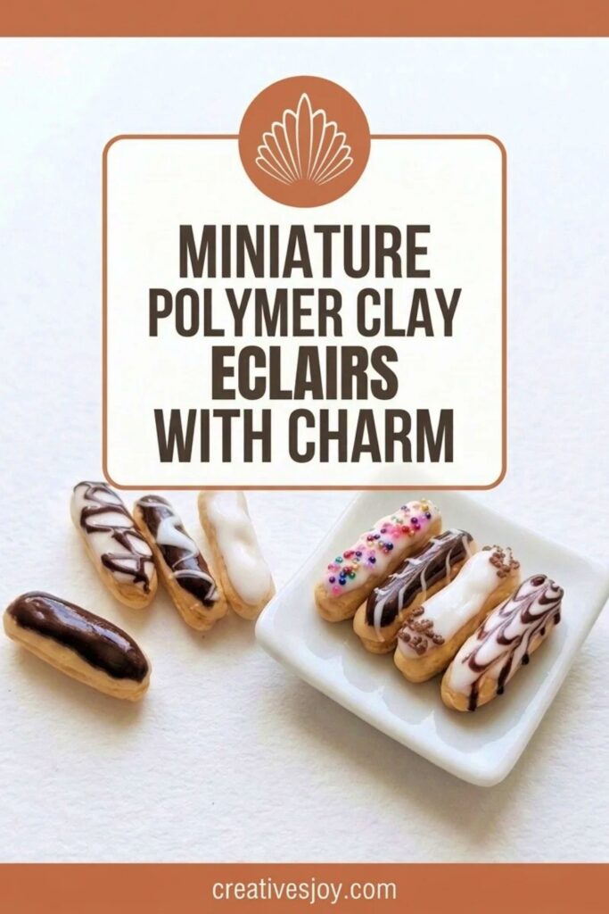 Miniature Polymer Clay Eclairs with Charm
