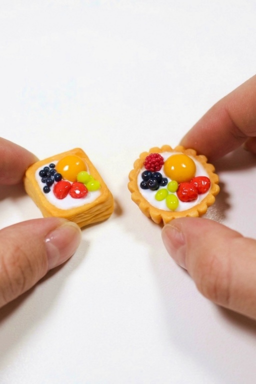 Miniature Polymer Clay Fruit Pastry Image