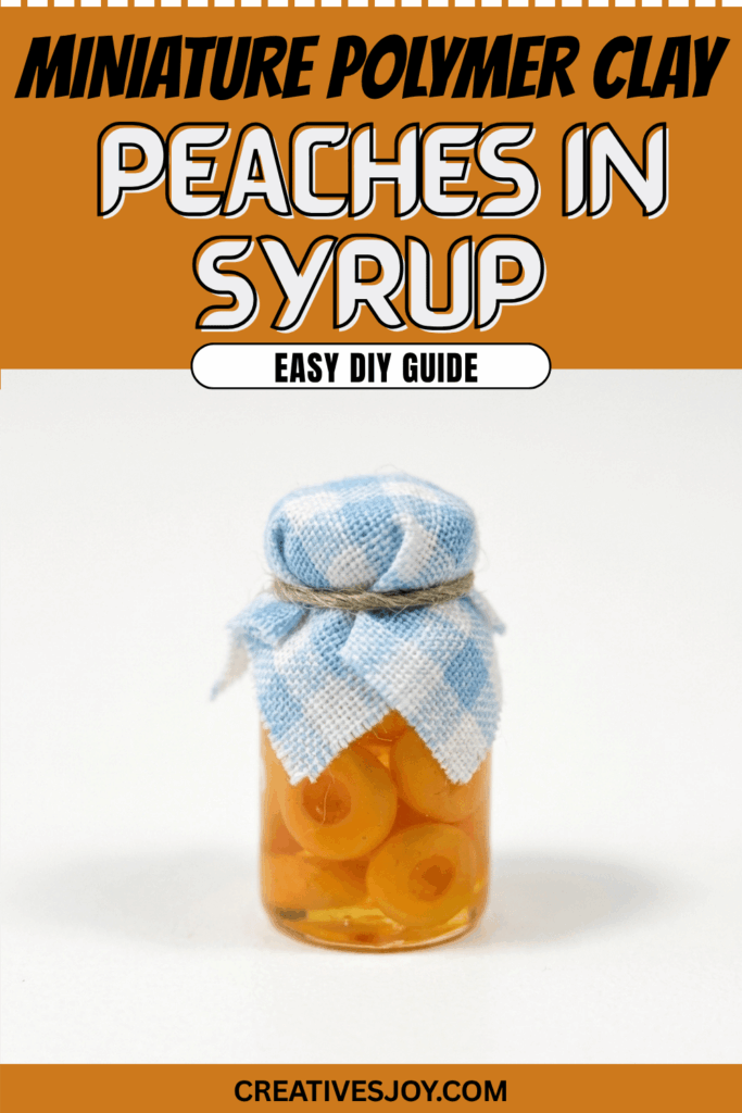 Miniature Polymer Clay Peaches in Syrup