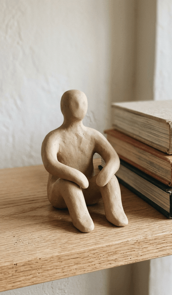 Minimalist Abstract Human Clay Figurine